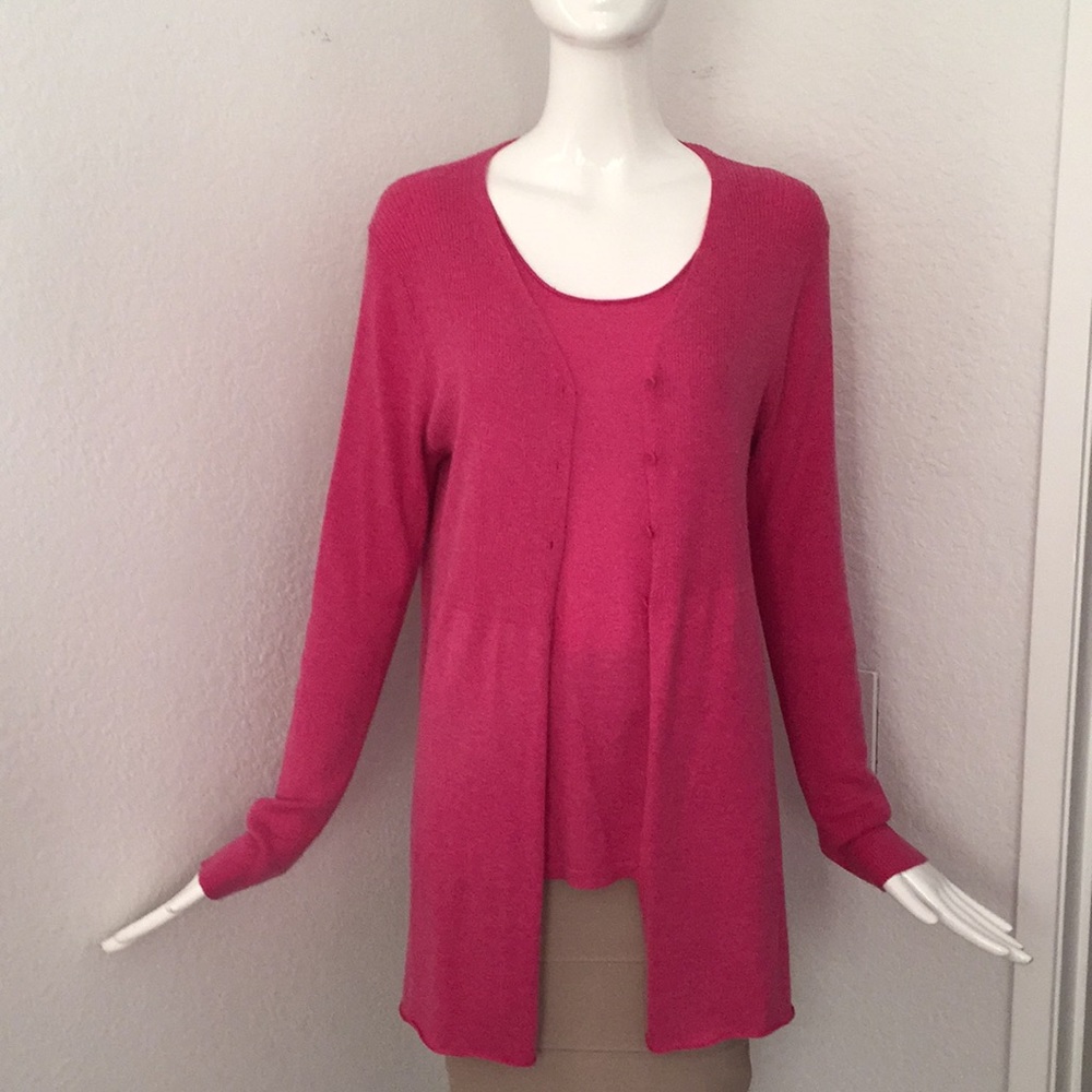 Eileen Fisher cashmere silk “2 piece set” cardigan